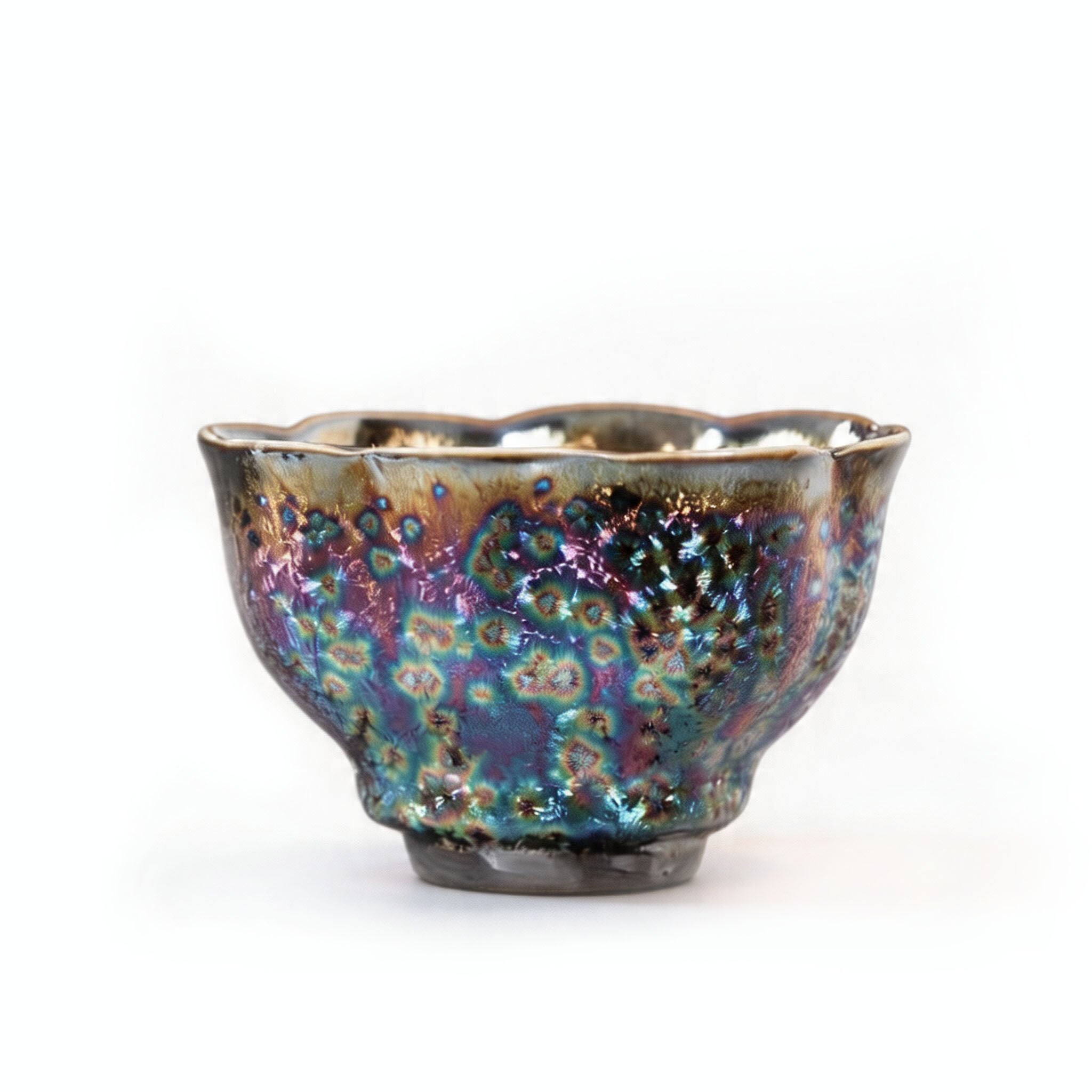 Chinese Shanhai Style Ceramic Tea Cup, Straight Body & Flared Rim Tasting Cup, Single Kung Fu Tea Ware
