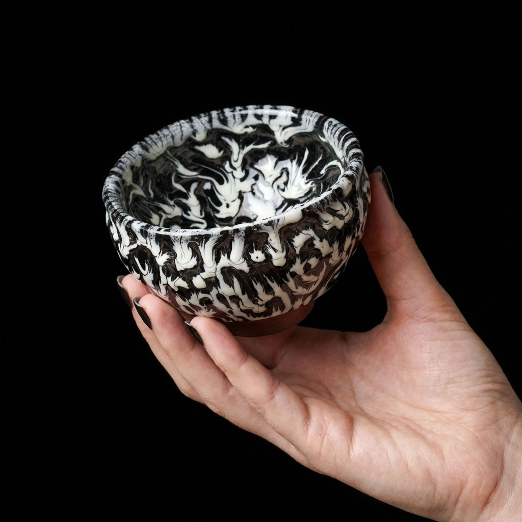 Chinese Shanhai Style Ceramic Tea Cup, Straight Body & Flared Rim Tasting Cup, Single Kung Fu Tea Ware