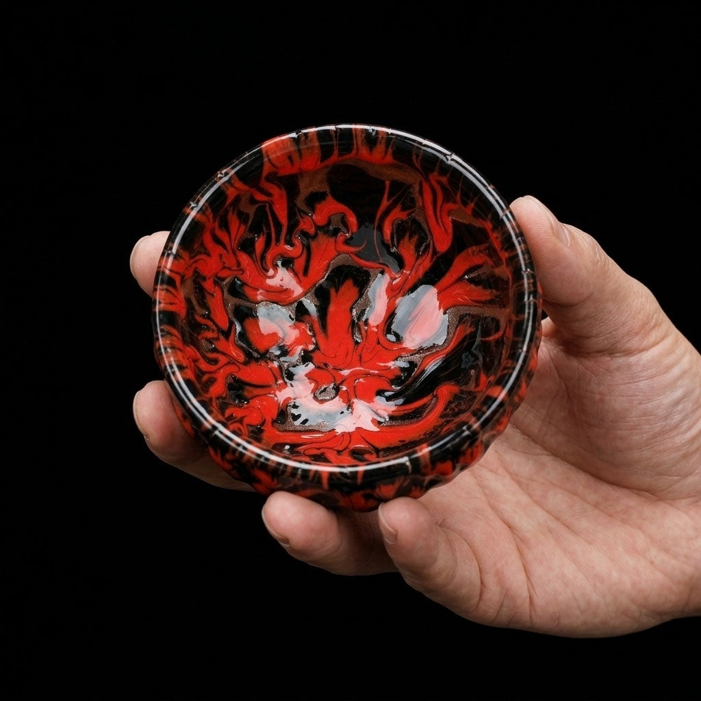 Chinese Shanhai Style Ceramic Tea Cup, Straight Body & Flared Rim Tasting Cup, Single Kung Fu Tea Ware