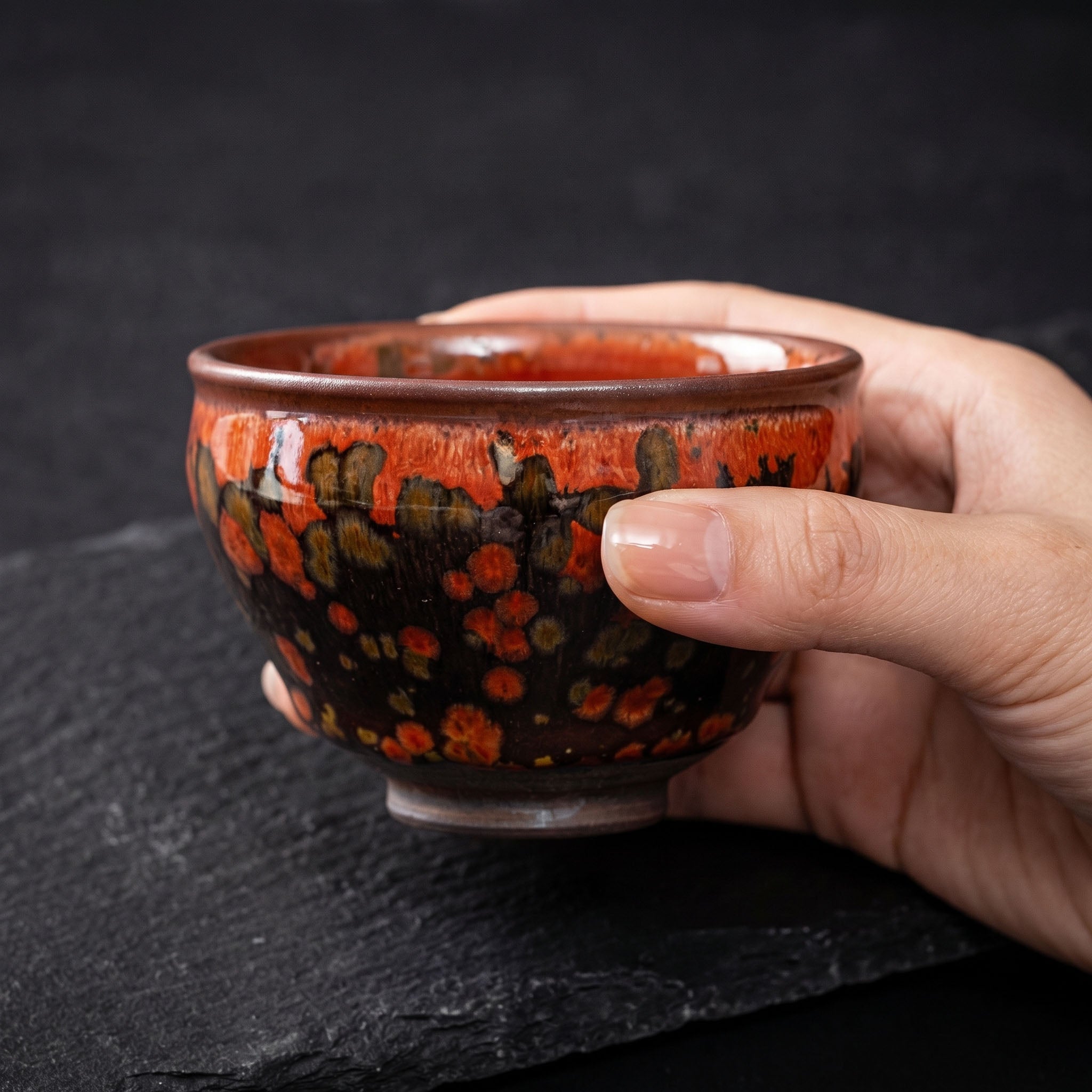 Chinese Shanhai Style Ceramic Tea Cup, Straight Body & Flared Rim Tasting Cup, Single Kung Fu Tea Ware