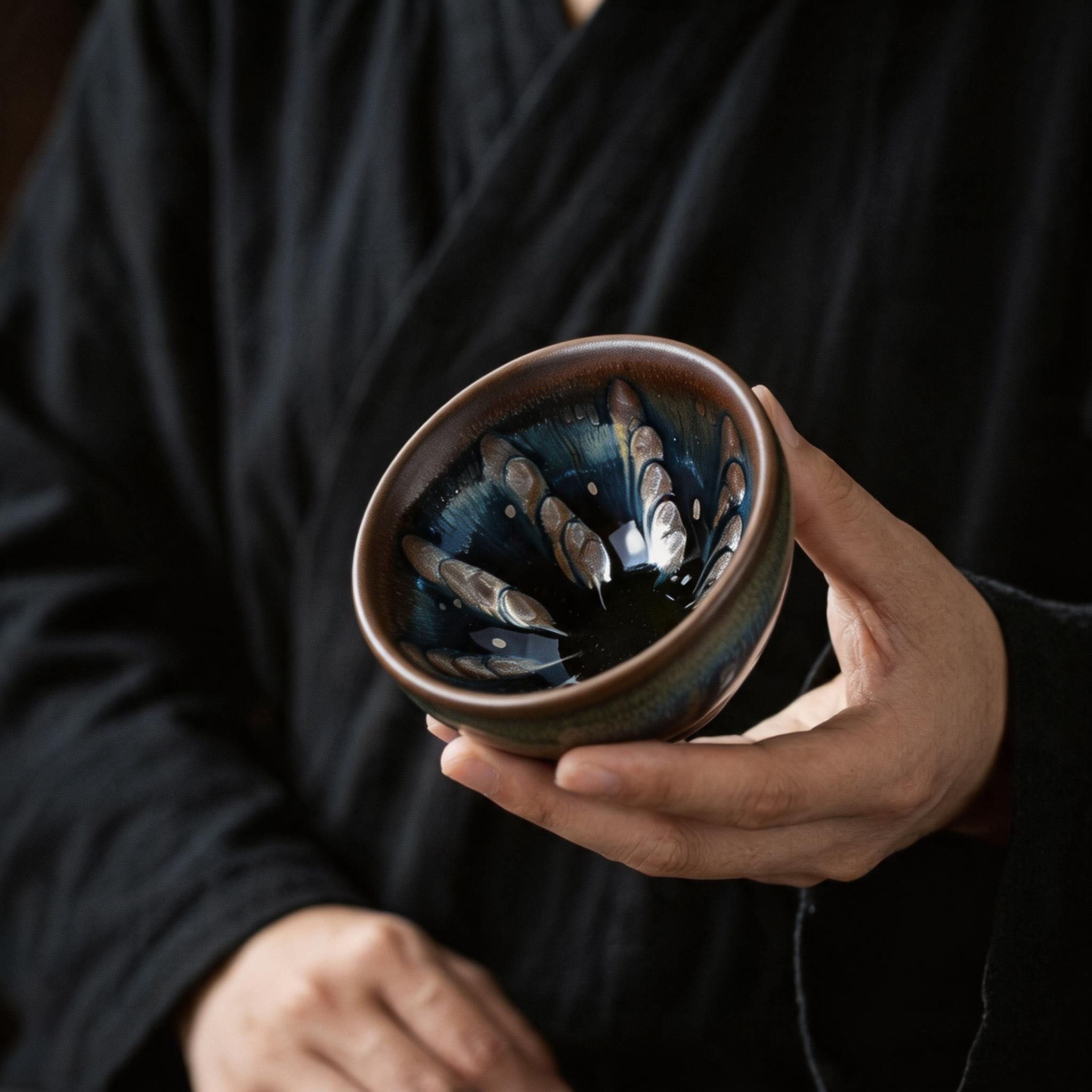 Chinese Shanhai Style Ceramic Tea Cup, Straight Body & Flared Rim Tasting Cup, Single Kung Fu Tea Ware
