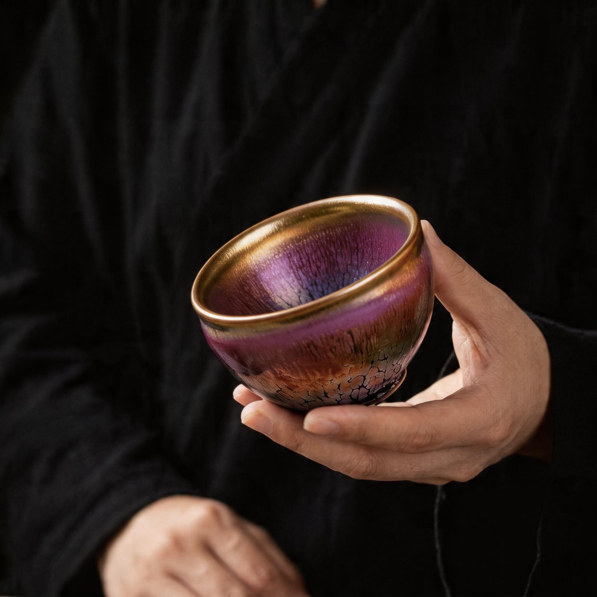 Chinese Shanhai Style Ceramic Tea Cup, Straight Body & Flared Rim Tasting Cup, Single Kung Fu Tea Ware
