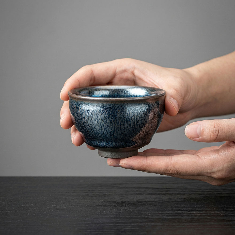 Chinese Shanhai Style Ceramic Tea Cup, Straight Body & Flared Rim Tasting Cup, Single Kung Fu Tea Ware