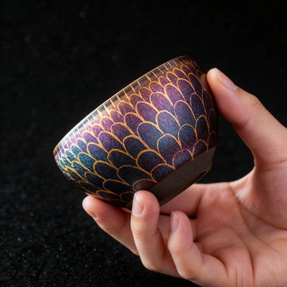 Chinese Shanhai Style Ceramic Tea Cup, Straight Body & Flared Rim Tasting Cup, Single Kung Fu Tea Ware