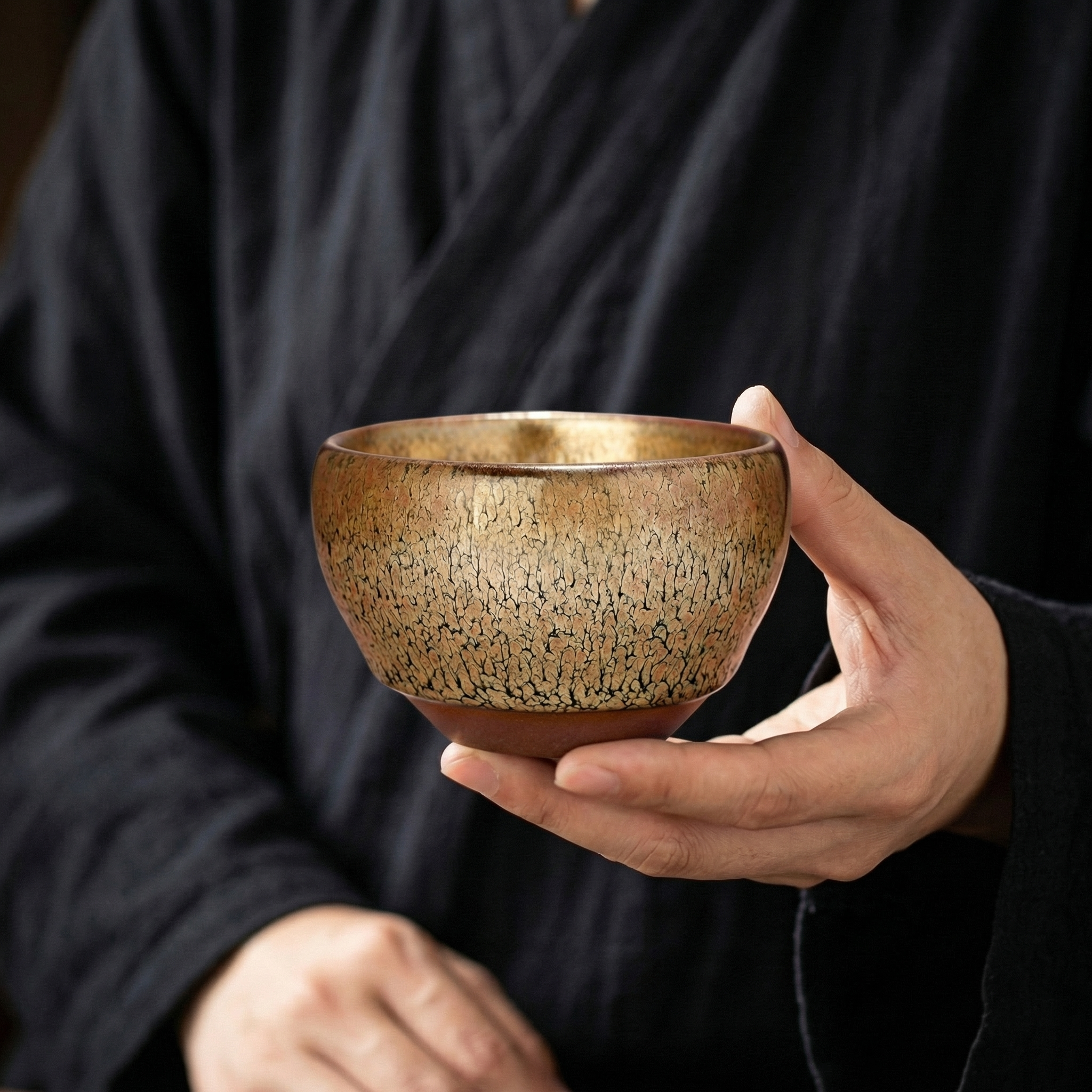Chinese Shanhai Style Ceramic Tea Cup, Straight Body & Flared Rim Tasting Cup, Single Kung Fu Tea Ware