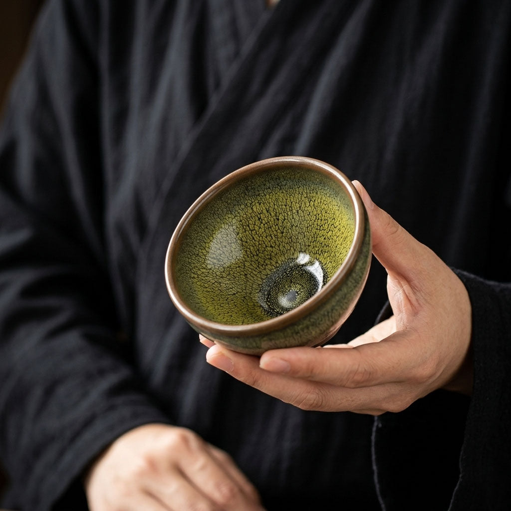 Chinese Shanhai Style Ceramic Tea Cup, Straight Body & Flared Rim Tasting Cup, Single Kung Fu Tea Ware
