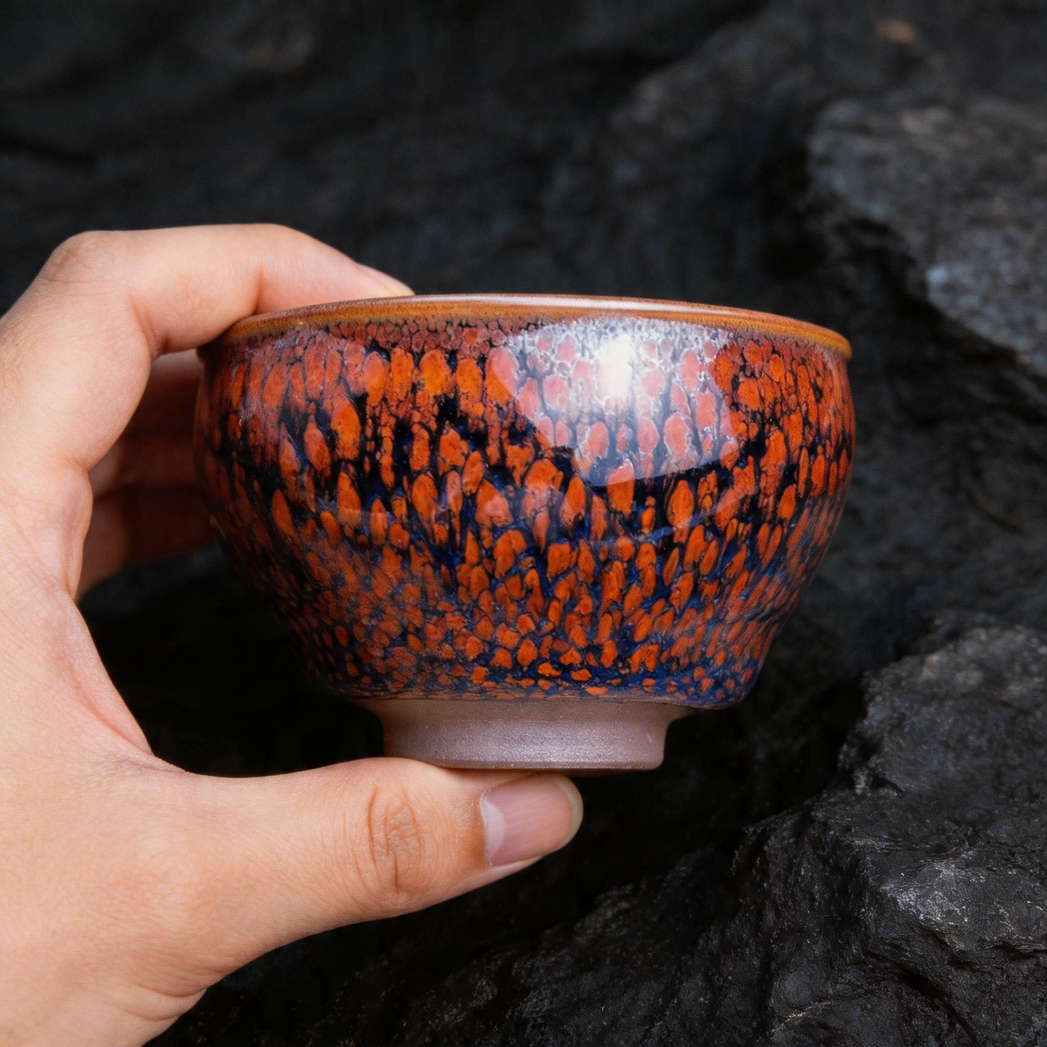 Chinese Shanhai Style Ceramic Tea Cup, Straight Body & Flared Rim Tasting Cup, Single Kung Fu Tea Ware