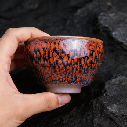 Chinese Shanhai Style Ceramic Tea Cup, Straight Body & Flared Rim Tasting Cup, Single Kung Fu Tea Ware
