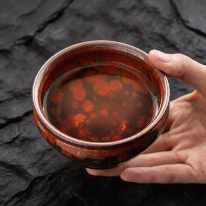Chinese Shanhai Style Ceramic Tea Cup, Straight Body & Flared Rim Tasting Cup, Single Kung Fu Tea Ware