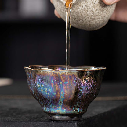 Chinese Shanhai Style Ceramic Tea Cup, Straight Body & Flared Rim Tasting Cup, Single Kung Fu Tea Ware