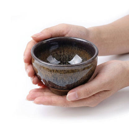 Chinese Shanhai Style Ceramic Tea Cup, Straight Body & Flared Rim Tasting Cup, Single Kung Fu Tea Ware