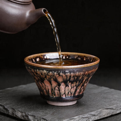 Chinese Shanhai Style Ceramic Tea Cup, Straight Body & Flared Rim Tasting Cup, Single Kung Fu Tea Ware
