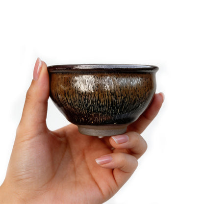 Chinese Shanhai Style Ceramic Tea Cup, Straight Body & Flared Rim Tasting Cup, Single Kung Fu Tea Ware
