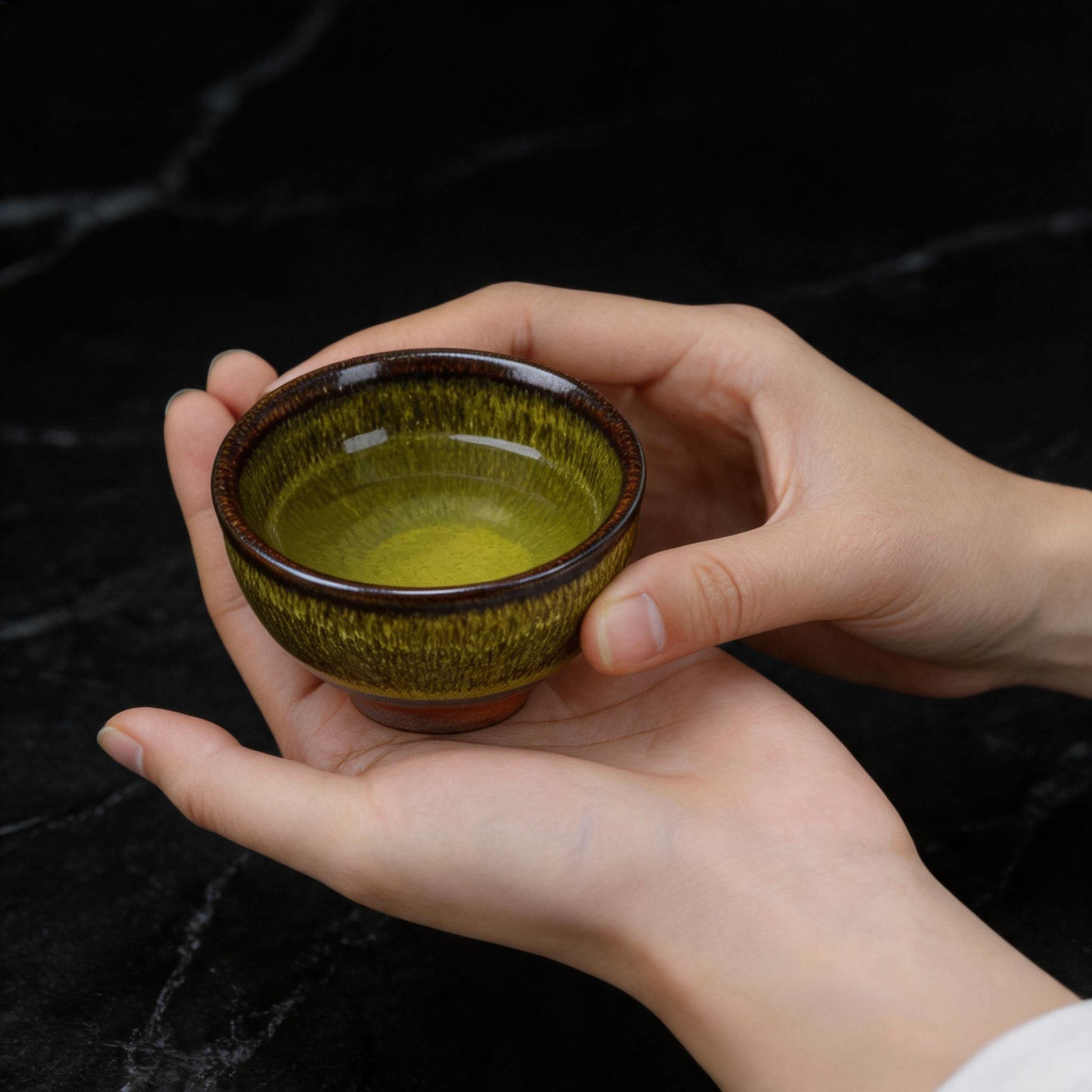 Chinese Shanhai Style Ceramic Tea Cup, Straight Body & Flared Rim Tasting Cup, Single Kung Fu Tea Ware